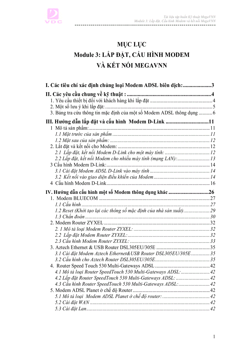 image for page Ebook hướng dẫn lắp đặt cấu hình Modem và kết nối MEGAVNN