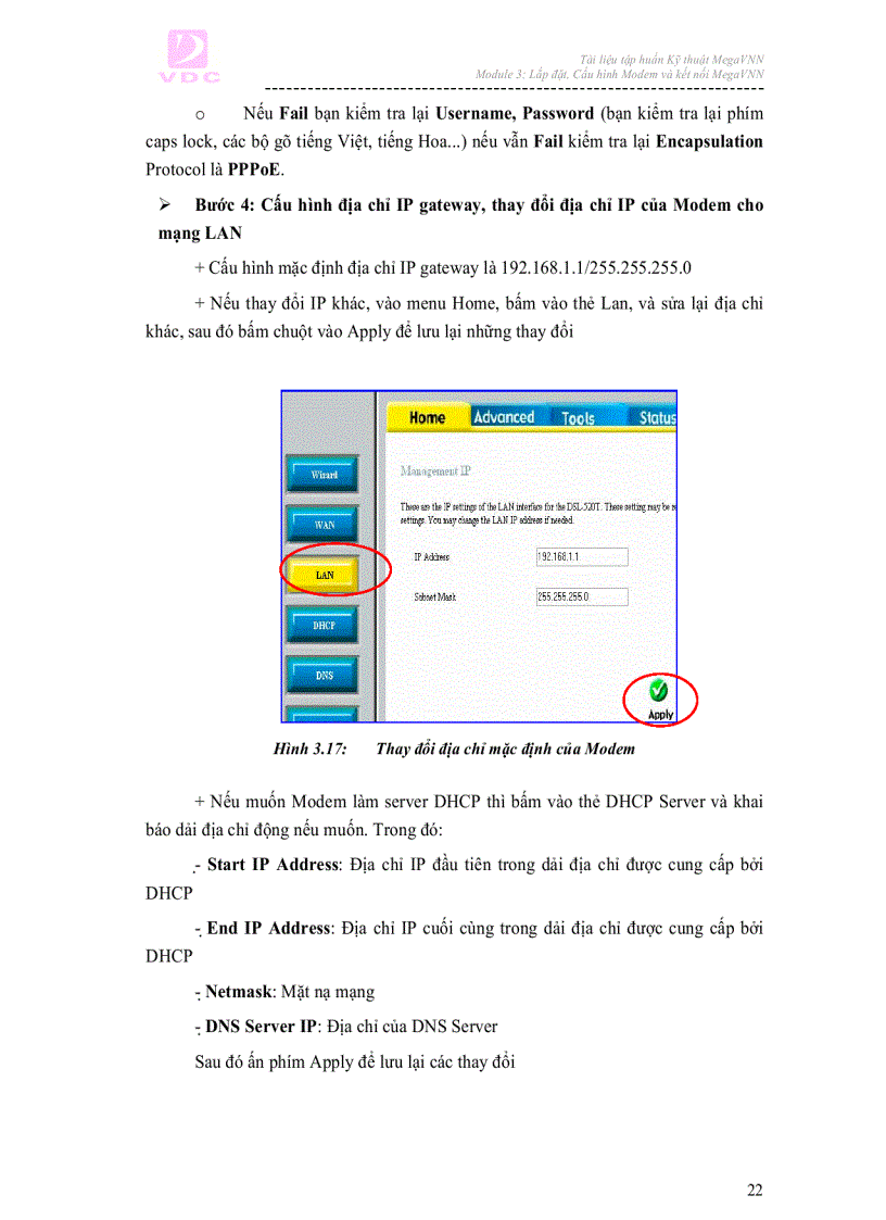 image for page Ebook hướng dẫn lắp đặt cấu hình Modem và kết nối MEGAVNN