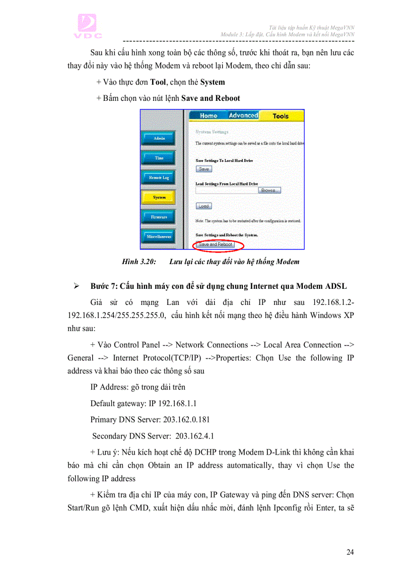 image for page Ebook hướng dẫn lắp đặt cấu hình Modem và kết nối MEGAVNN