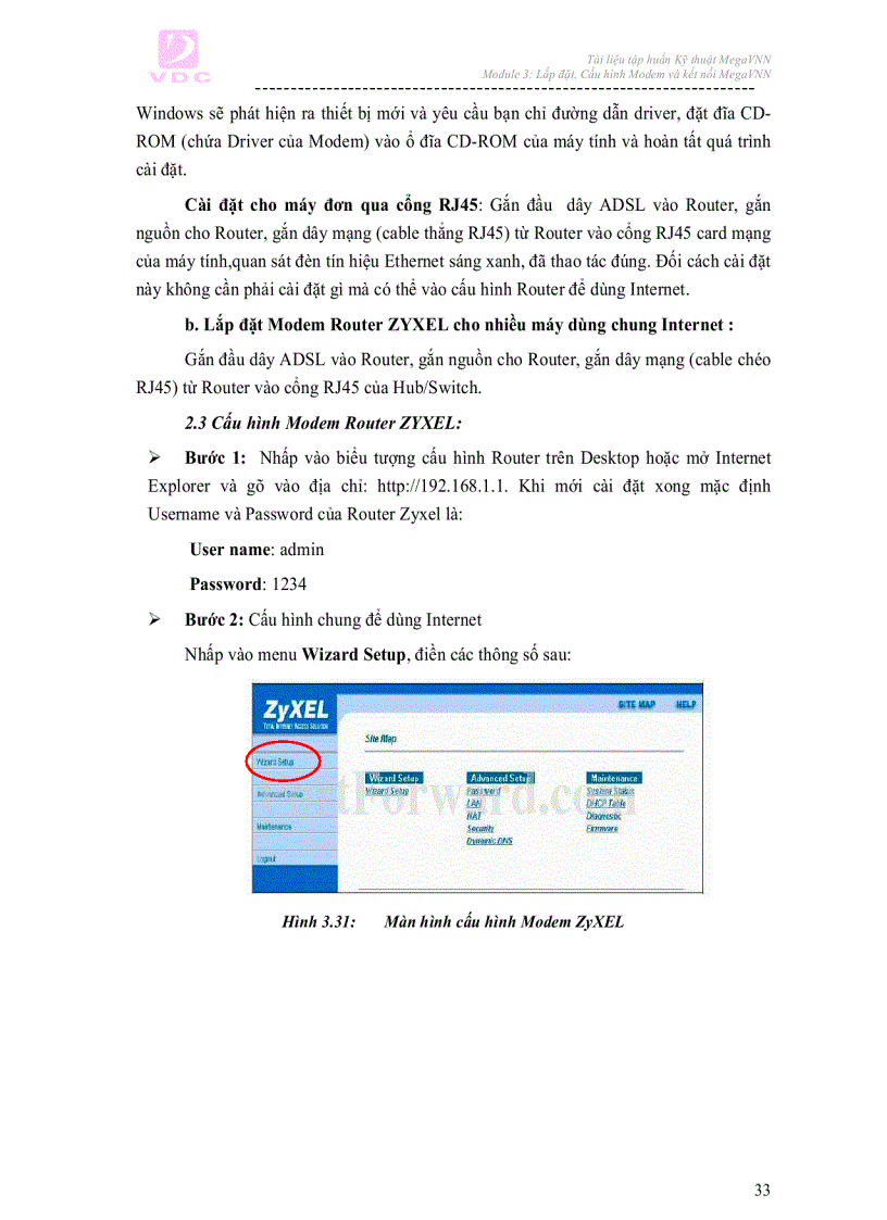 image for page Ebook hướng dẫn lắp đặt cấu hình Modem và kết nối MEGAVNN