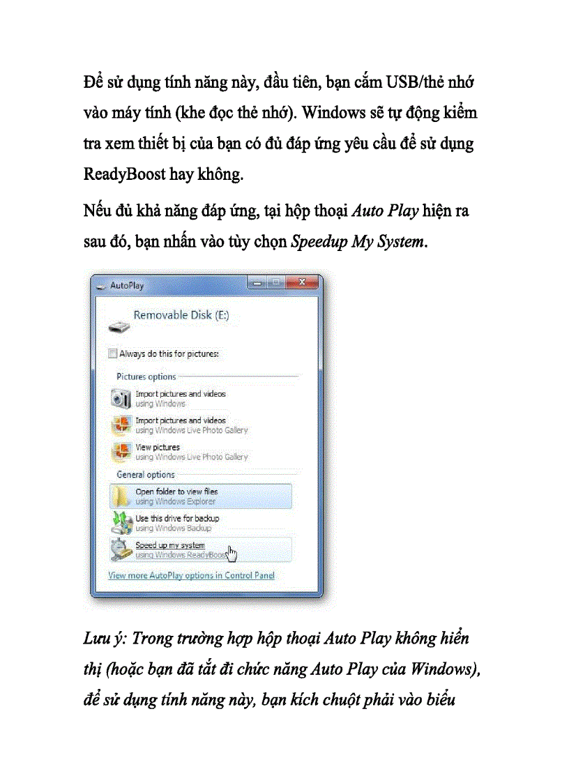 image for page Biến USB thành bộ nhớ RAM để tăng tốc PC
