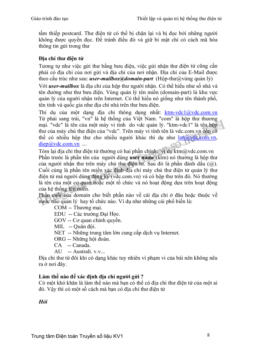 image for page Giáo trình thiết lập và quản trị thư điện tử dành cho sv theo học quản trị mạng