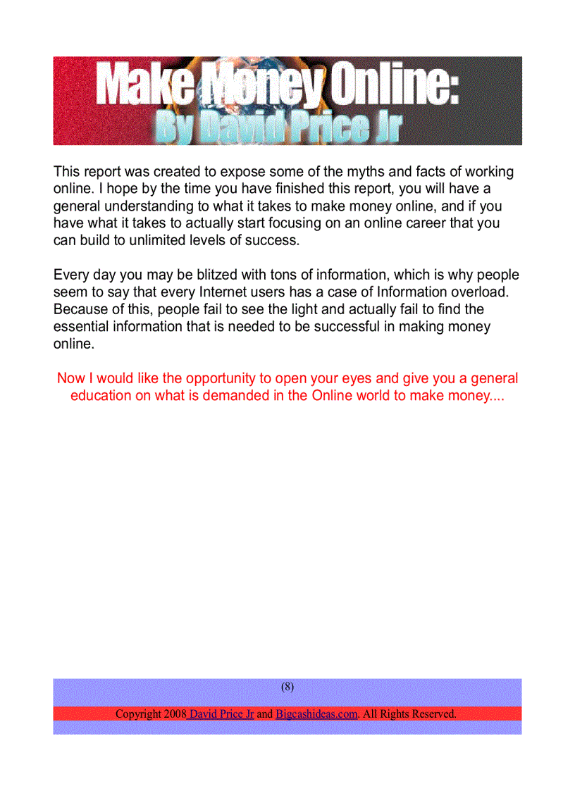 image for page What It Takes To Make Money Online