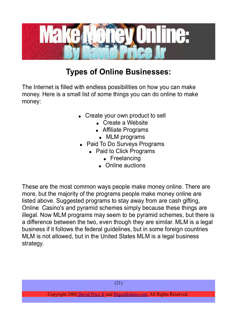 image for page What It Takes To Make Money Online