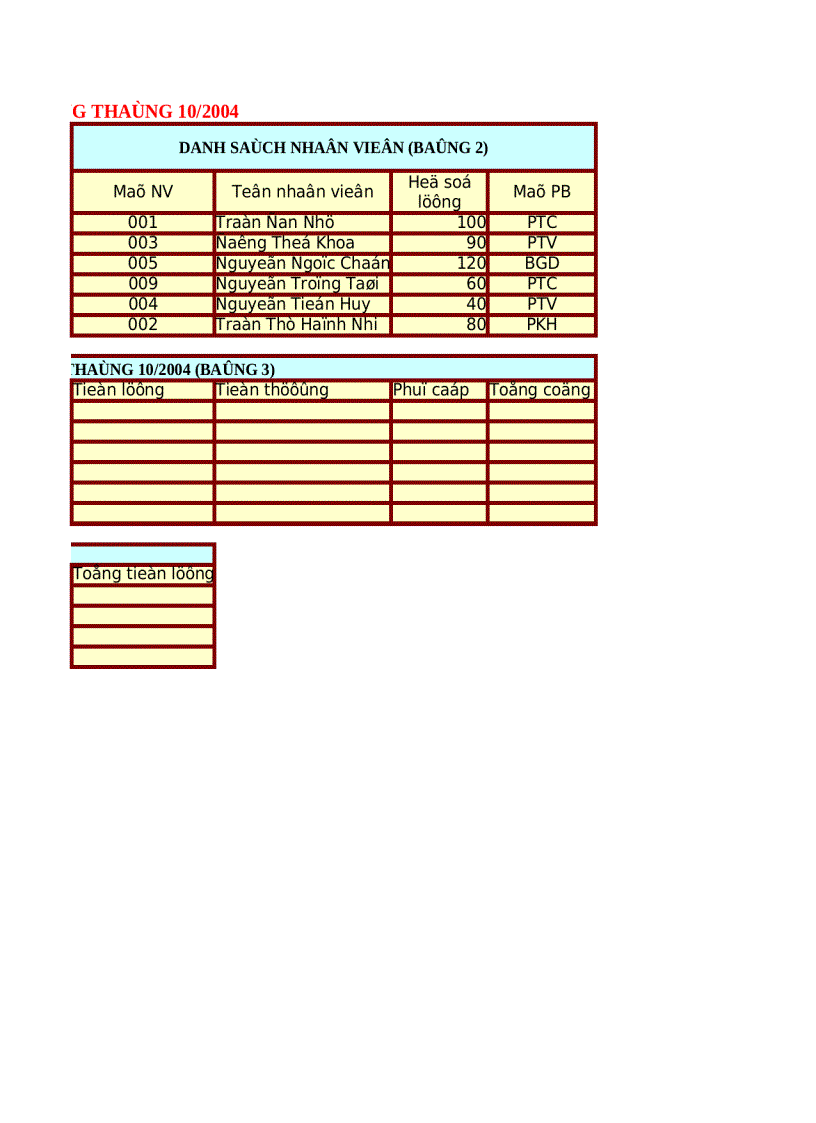 image for page Bài tập Microsoft office Excel nâng cao Bài số 9