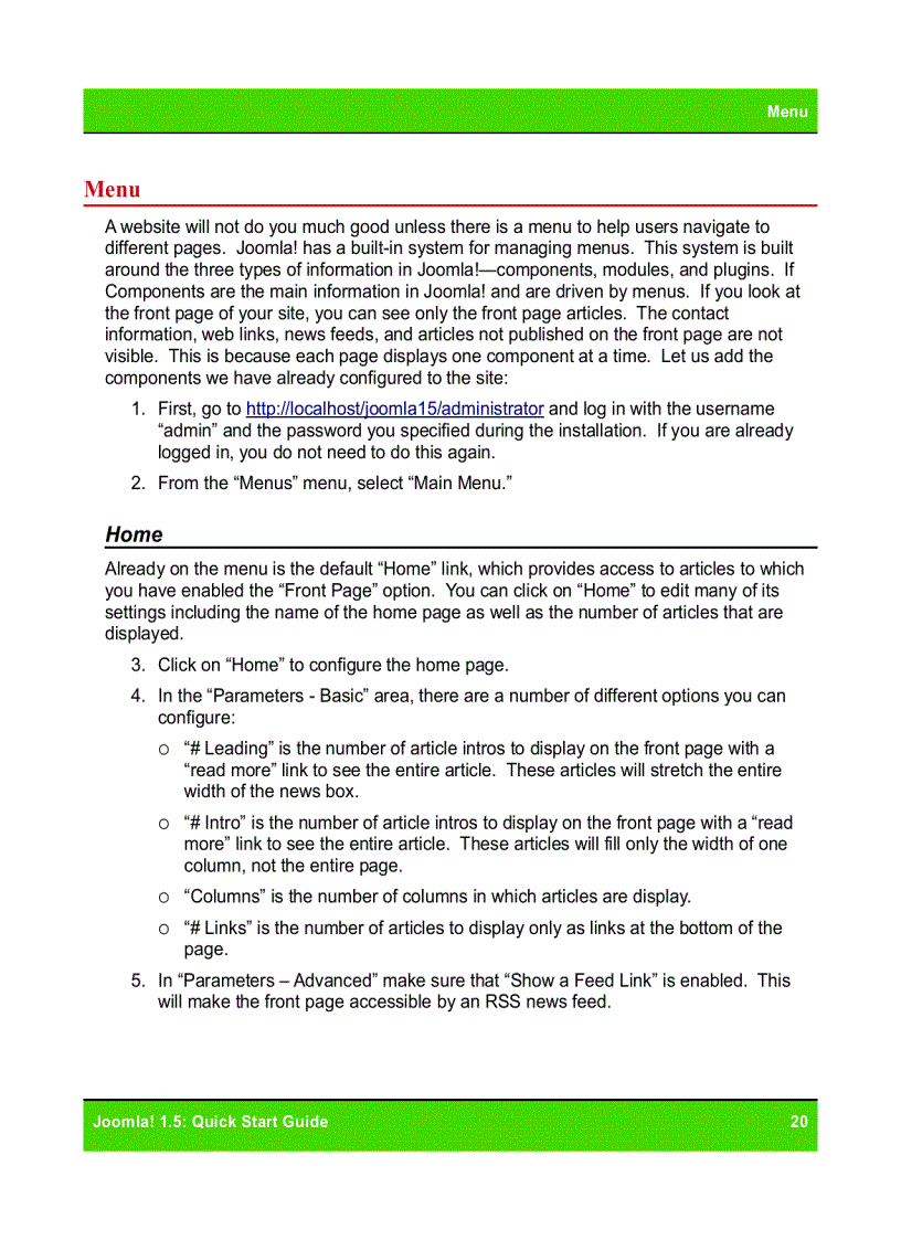 image for page Joomla 1 5 Quick Start Guide Hướng dẫn bạn sử dụng Joomla 1 5