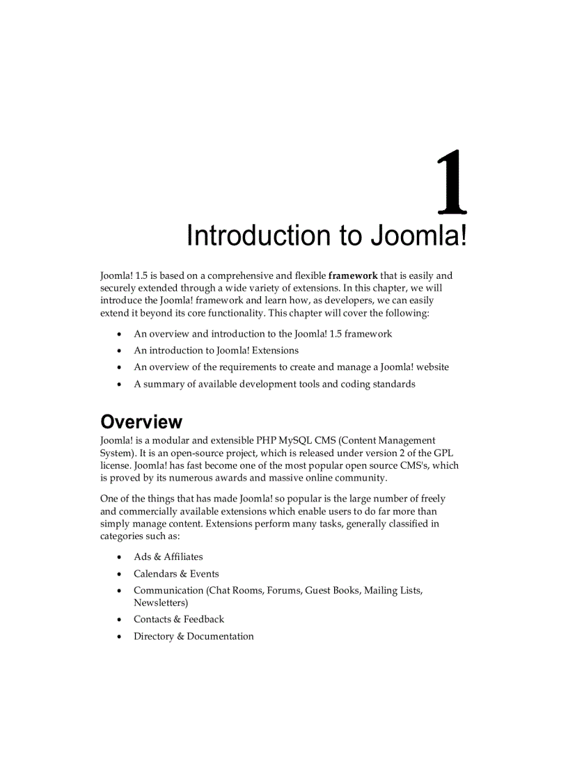 image for page Mastering Joomla 1 5 Extension and Framework Development