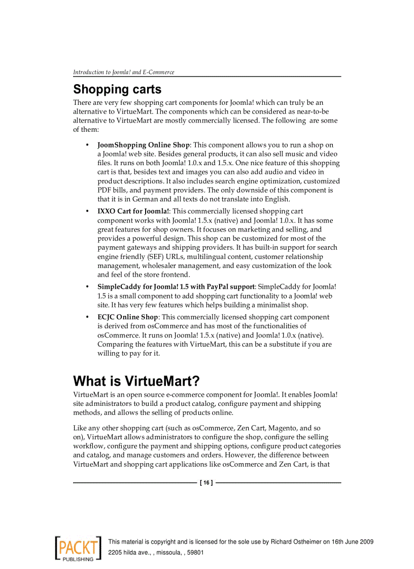 image for page Joomla E Commerce with VirtueMart