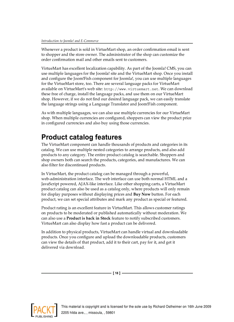 image for page Joomla E Commerce with VirtueMart