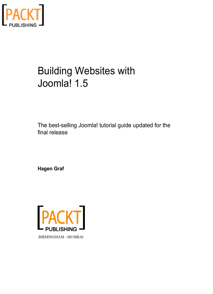 image for page Building website with Joomla 1 5 Author Hagen Graf