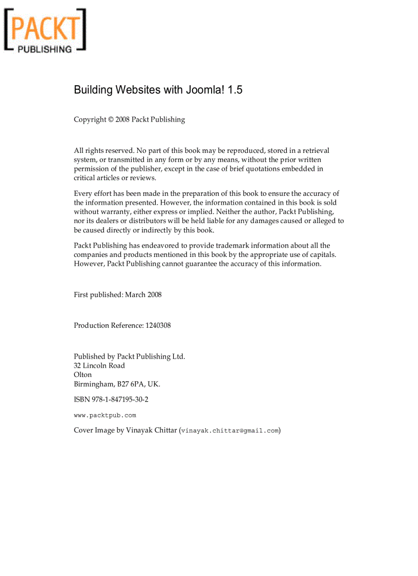 image for page Building website with Joomla 1 5 Author Hagen Graf