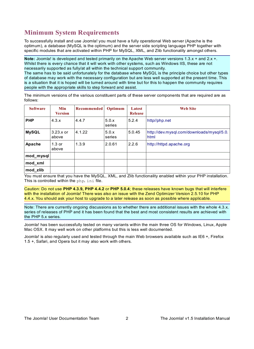 image for page Joomla 1 5 Installation Manual Author Andy Wallace