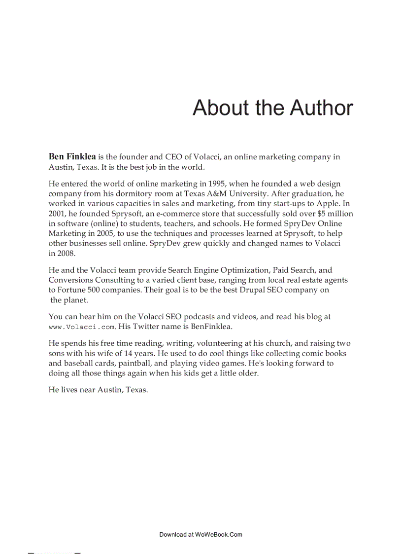 image for page Drupal 6 Search Engine Optimization 2009 Ben Finklea