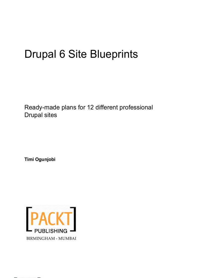 image for page Drupal 6 Site Blueprints Timi Ogunjobi