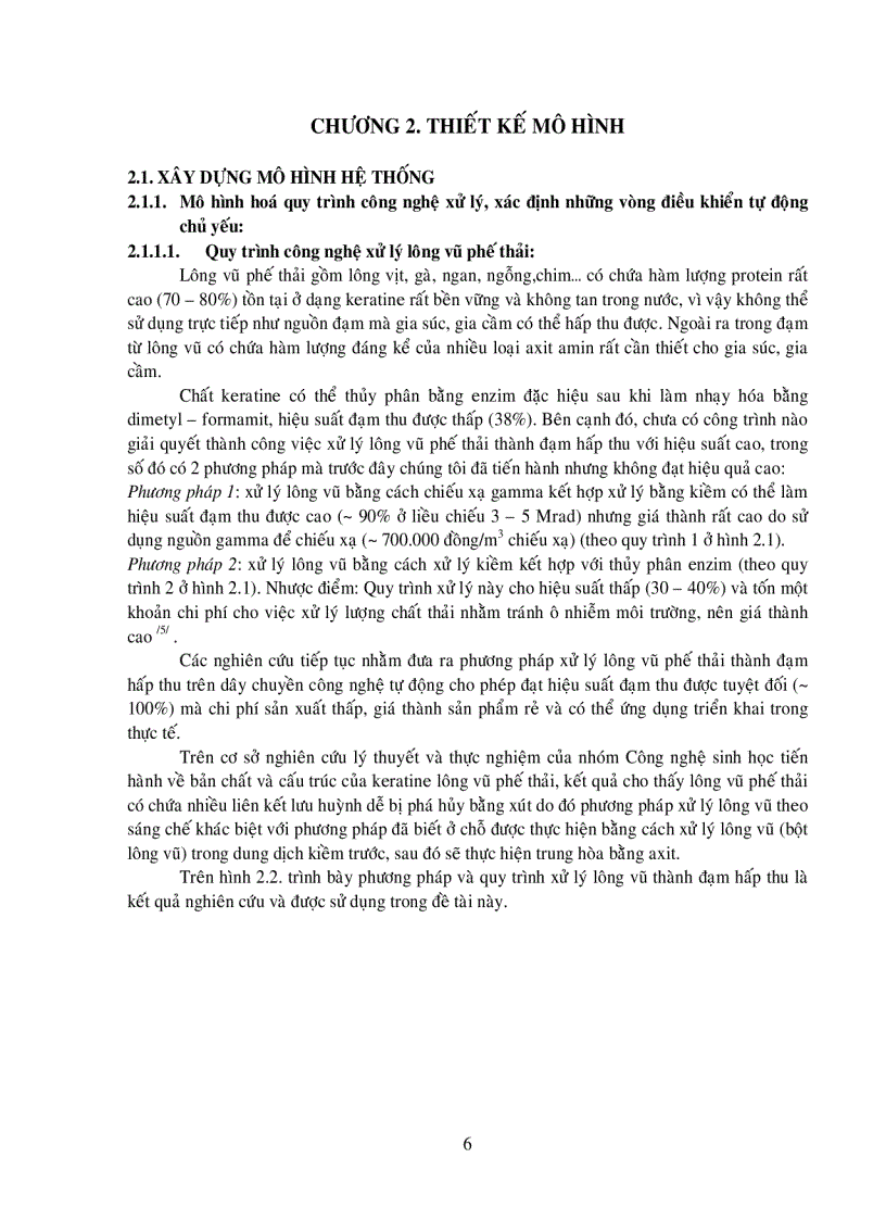image for page Nghiên cứu thiết kế chế tạo dây chuyền tự động xử lý lông vũ và sản xuất đạm hấp thu từ lông vũ phế thải