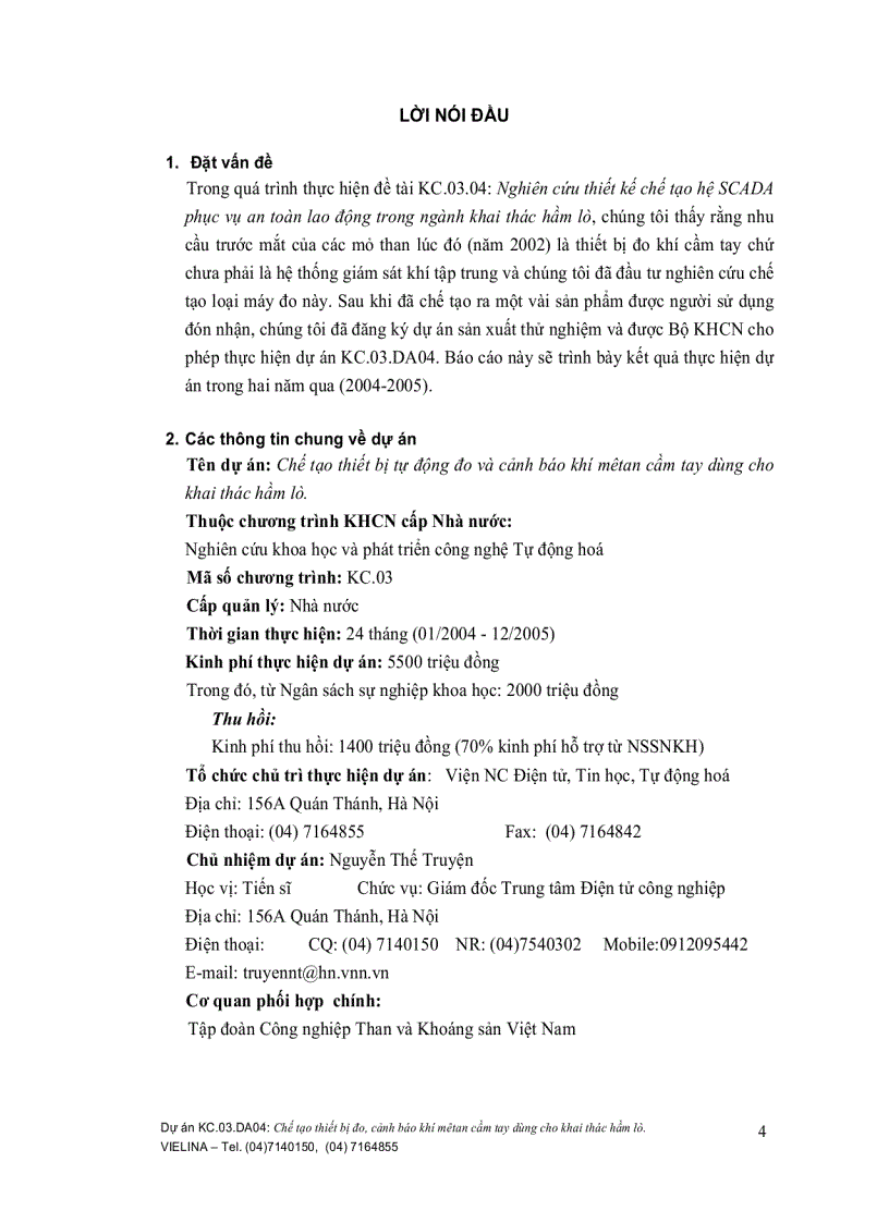 image for page Chế tạo thiết bị tự động đo và cảnh báo khí mêtan cầm tay dùng cho khai thác hầm lò