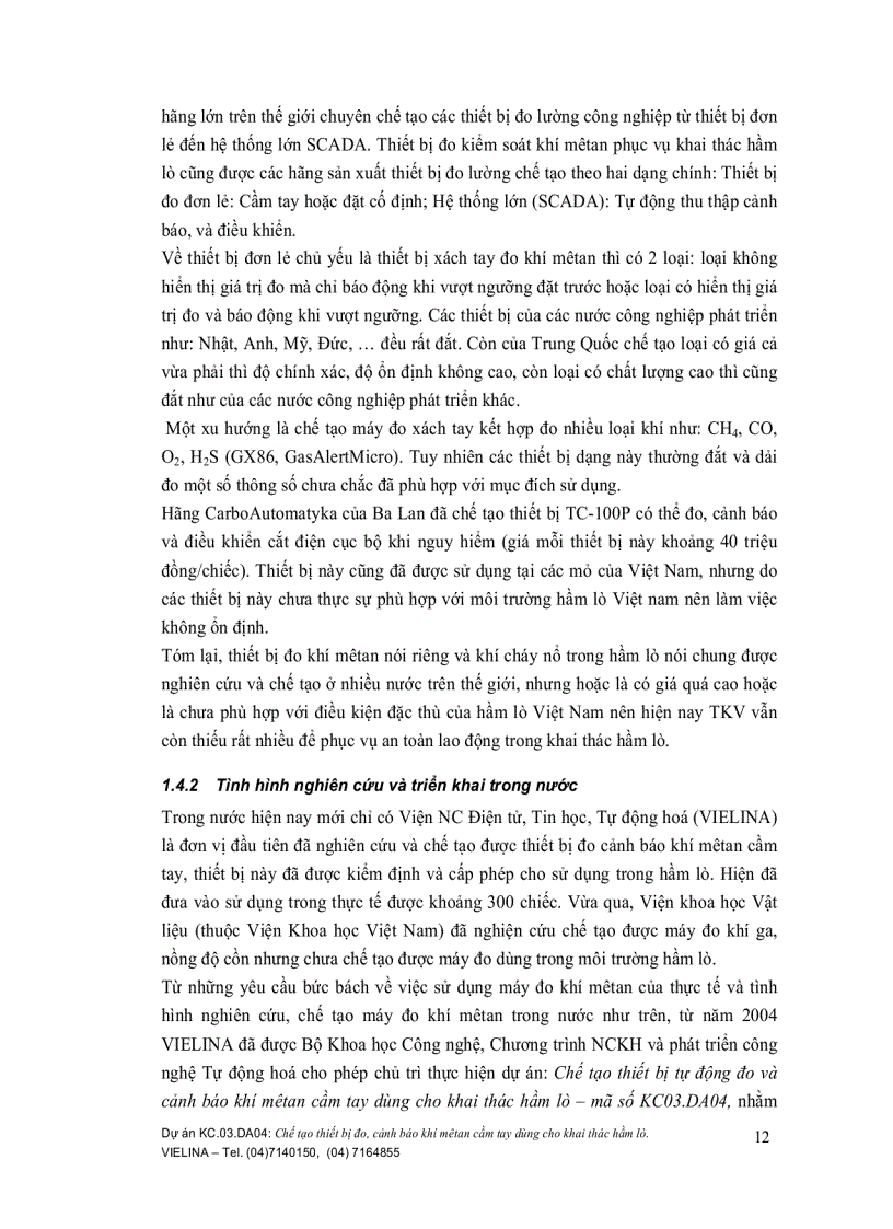image for page Chế tạo thiết bị tự động đo và cảnh báo khí mêtan cầm tay dùng cho khai thác hầm lò