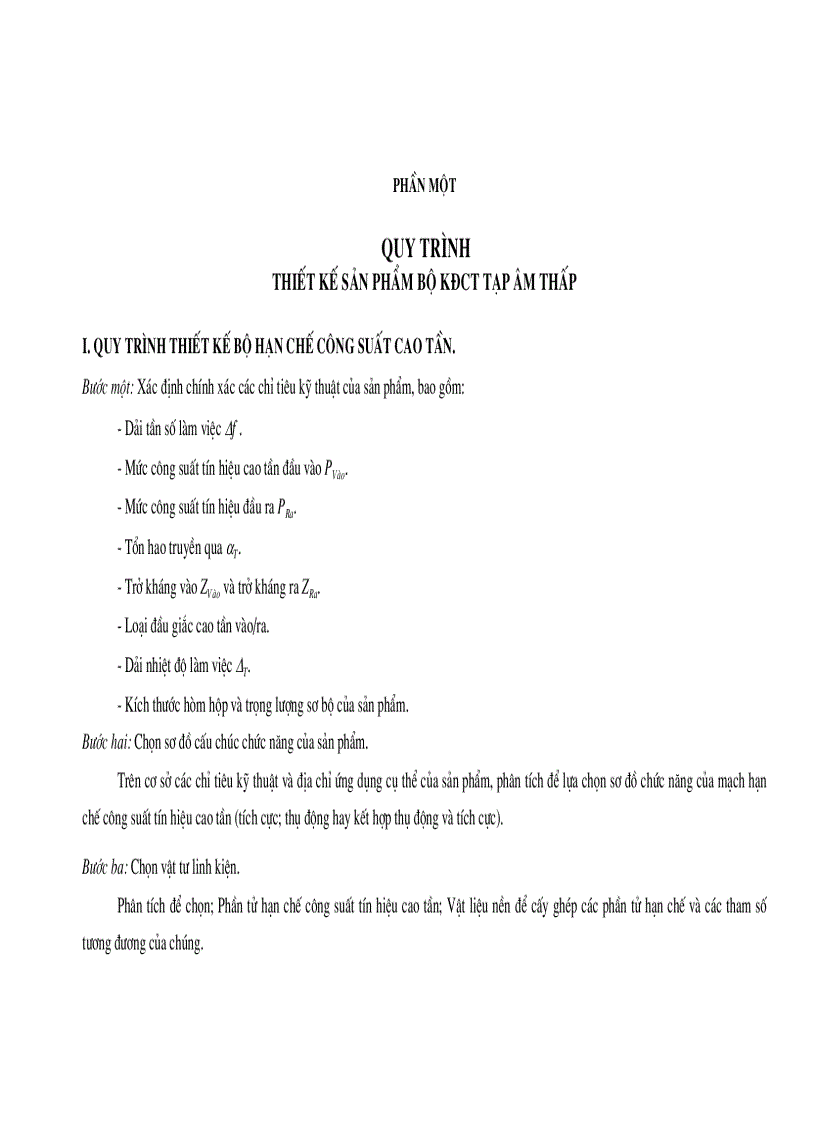 image for page Quy trình thiết kế chế tạo sản phẩm bộ khuếch đại siêu cao tần tạp âm thấp