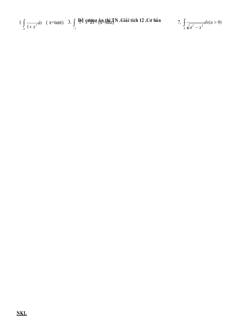 image for page Đề cương ôn thi TN Giải tích 12 Cơ bản TÀI LIỆU HƯỚNG DẪN ÔN THI TỐT NGHIỆP GIẢI TÍCH