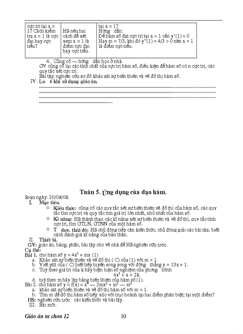 image for page Giáo án tự chọn môn toán lớp 12