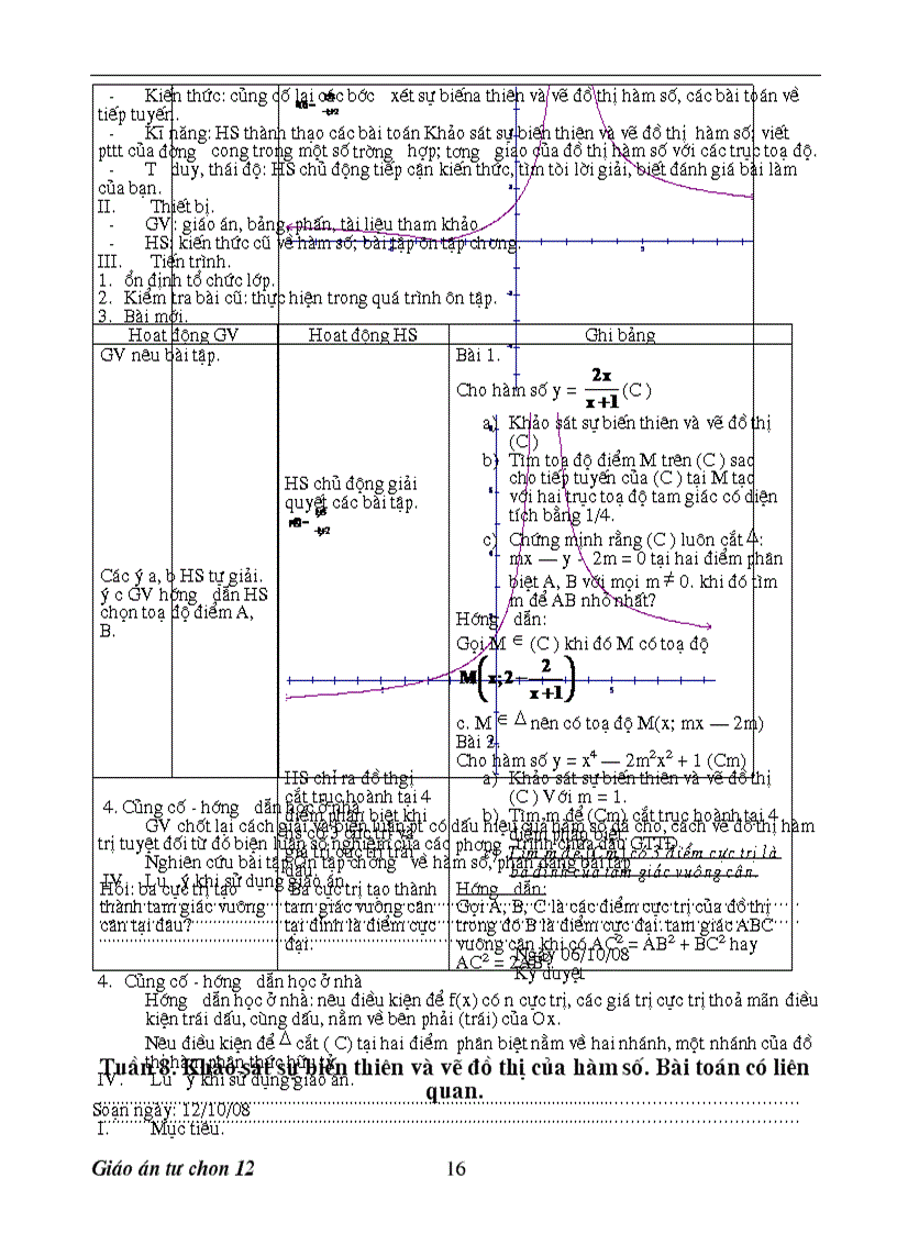 image for page Giáo án tự chọn môn toán lớp 12