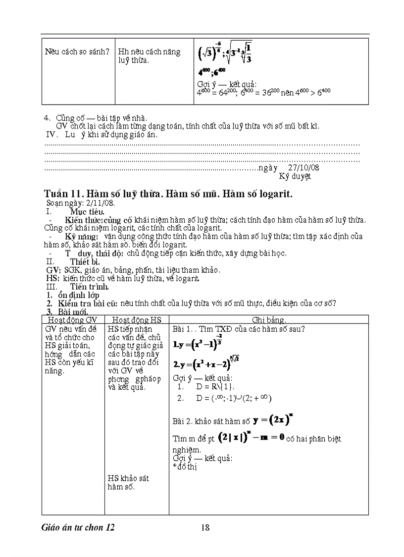 image for page Giáo án tự chọn môn toán lớp 12