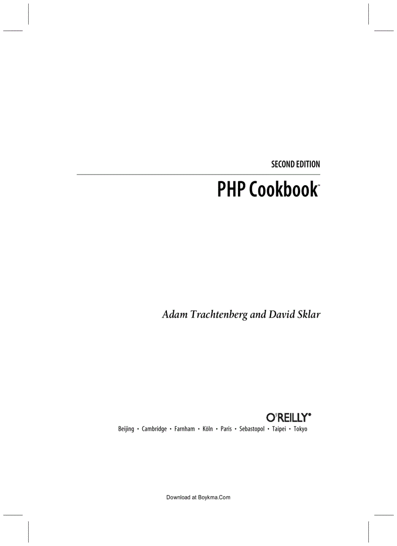 PHP Cookbook 2nd Edition 2009