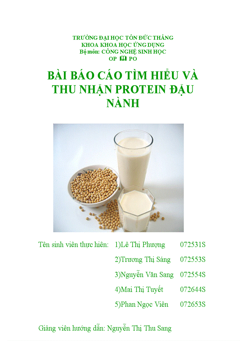 image for page Thu nhận protein từ đậu nành Đính kèm file Powerpoint