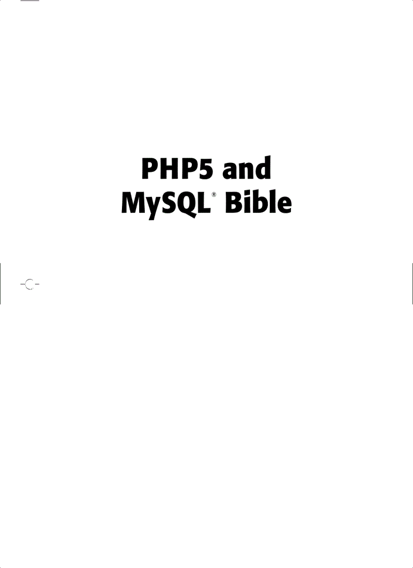 PHP5 and MySQL Bible John Wiley Son