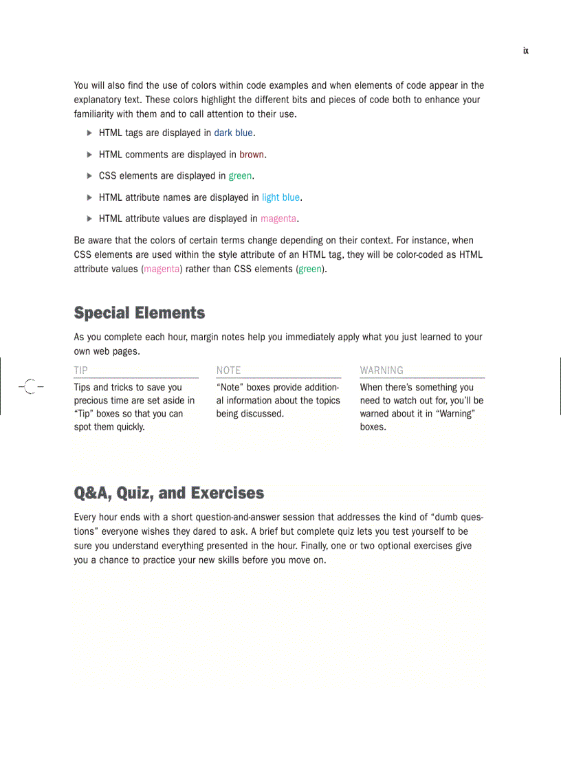 image for page Sams Teach yourself HTML and CSS in 24 hours 8th Ed