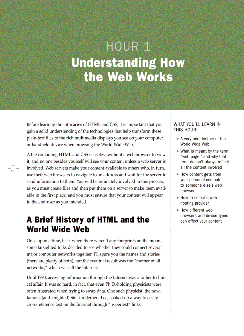 image for page Sams Teach yourself HTML and CSS in 24 hours 8th Ed
