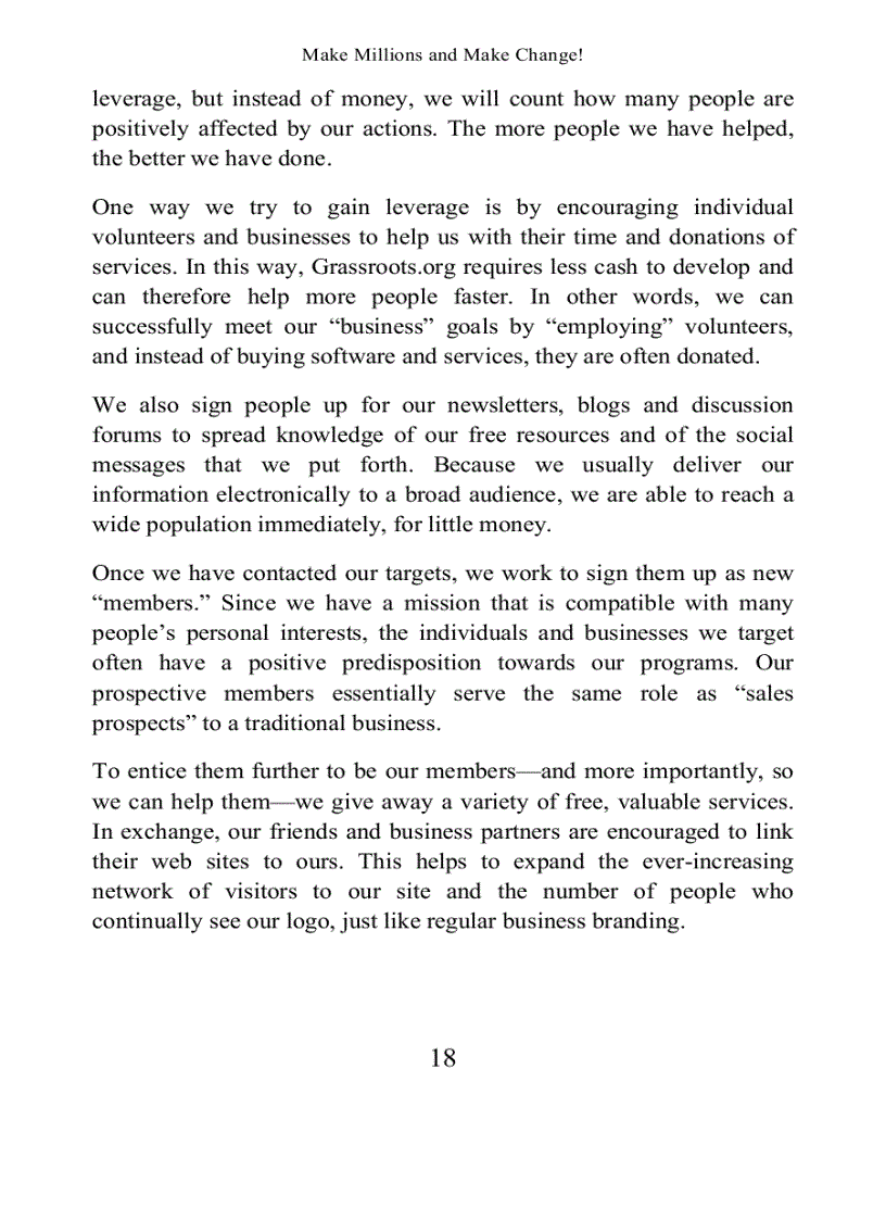 image for page Make Millions and Make Change