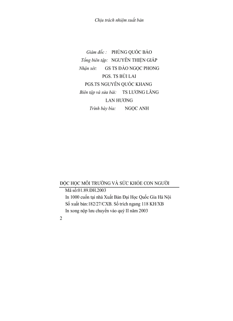 image for page Môi trường và độc chất