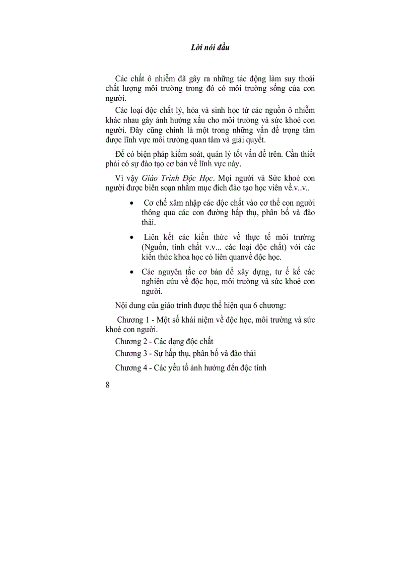 image for page Môi trường và độc chất