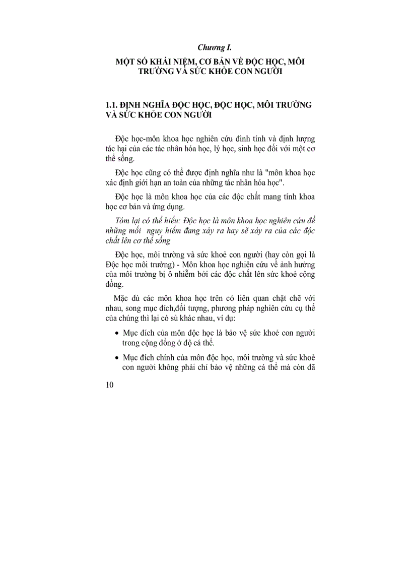 image for page Môi trường và độc chất