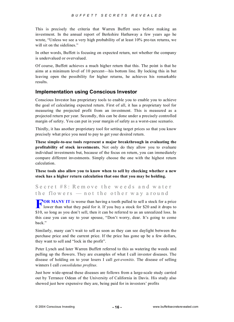 image for page Buffet Investment Tips