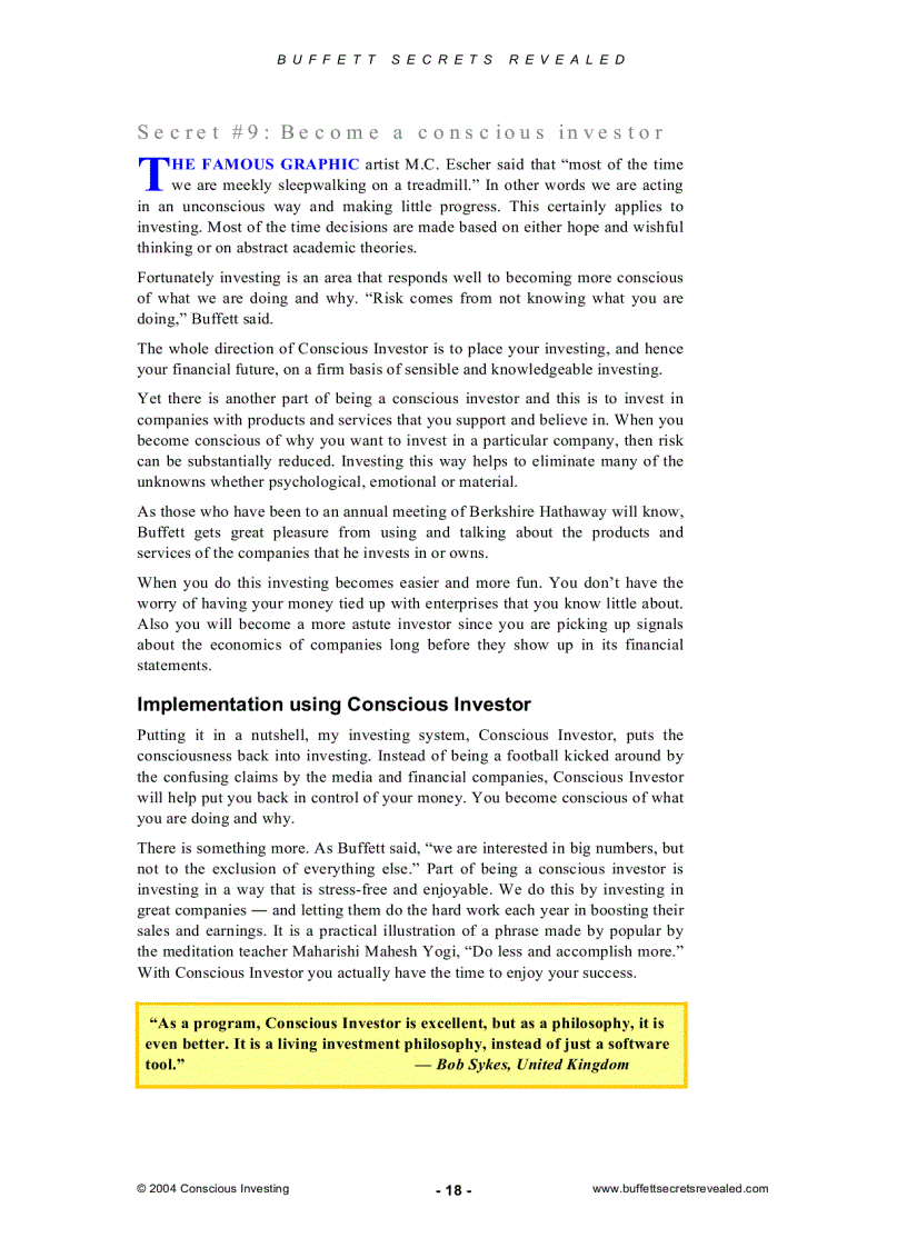 image for page Buffet Investment Tips