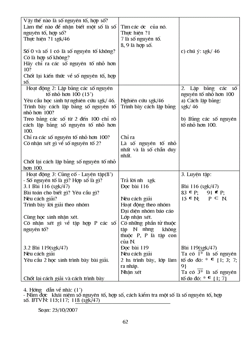 image for page Giáo án Số học 6 học kì I