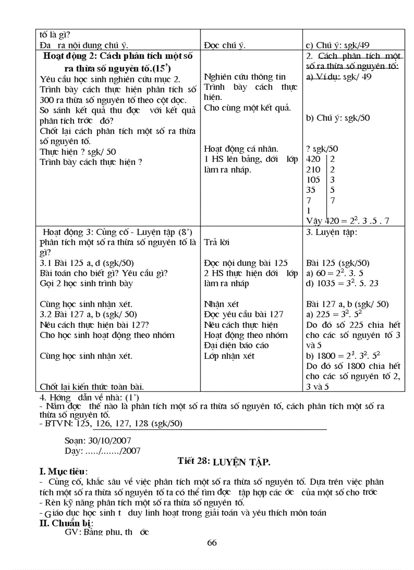 image for page Giáo án Số học 6 học kì I