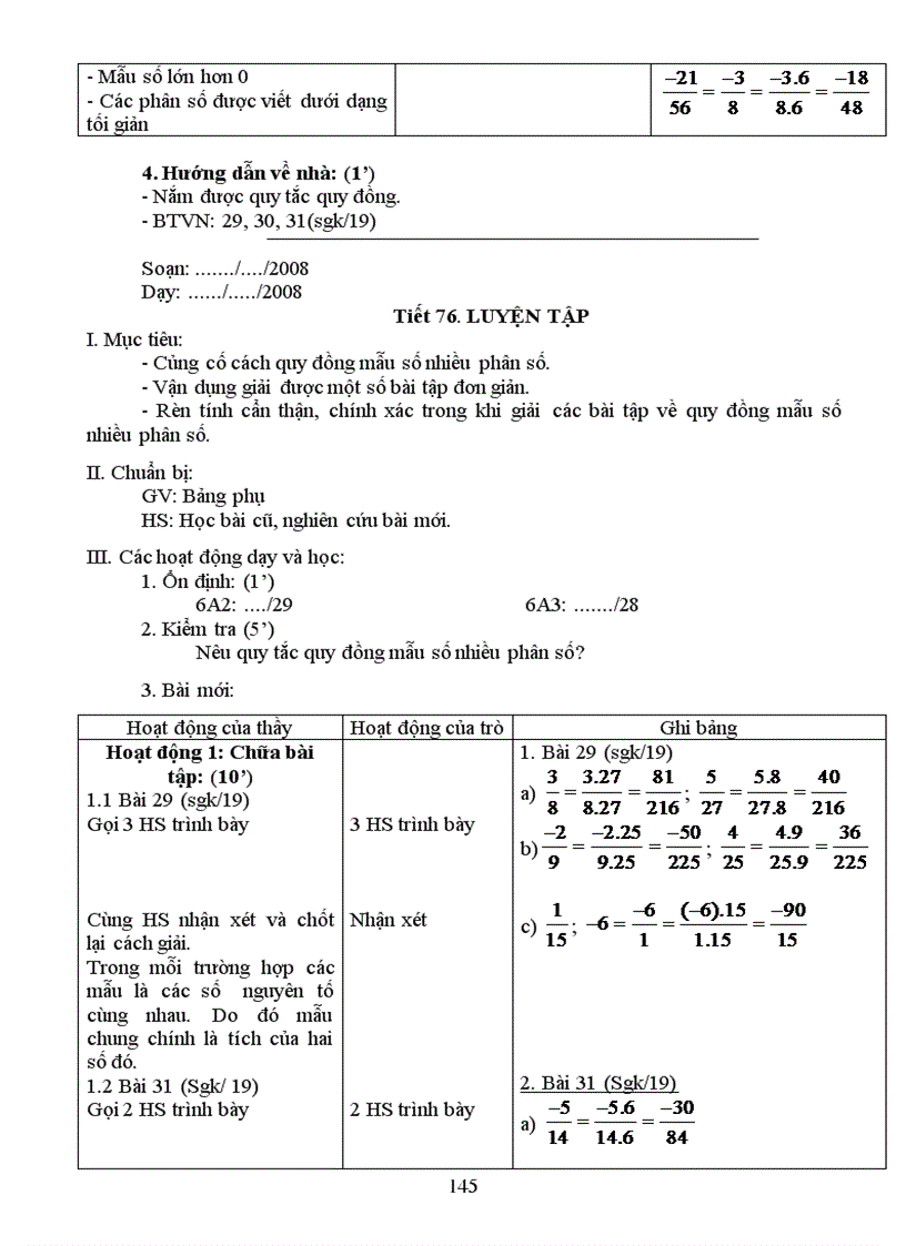 image for page Giáo án Số học 6 học kì I