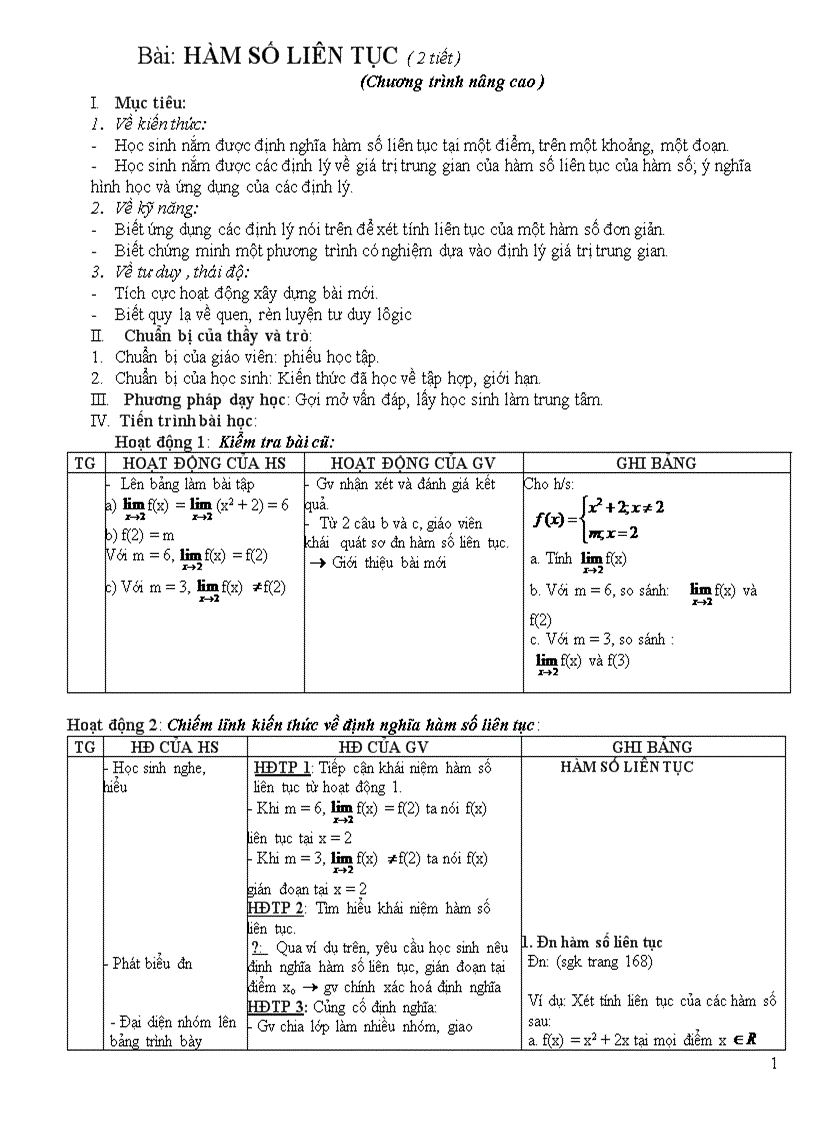 image for page Chương IV Bài 3 Hàm số liên tục