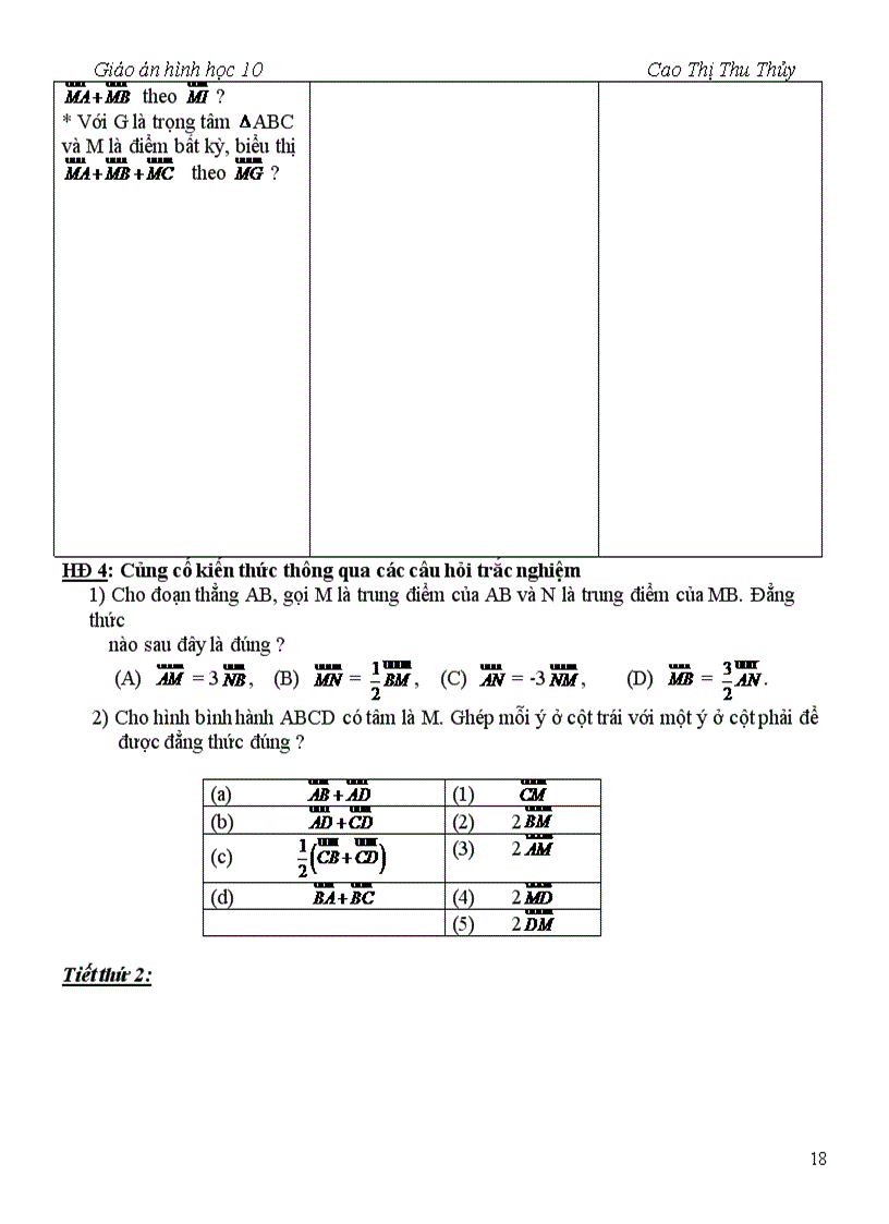 image for page Giáo án Hình học 10 chương I nâng cao