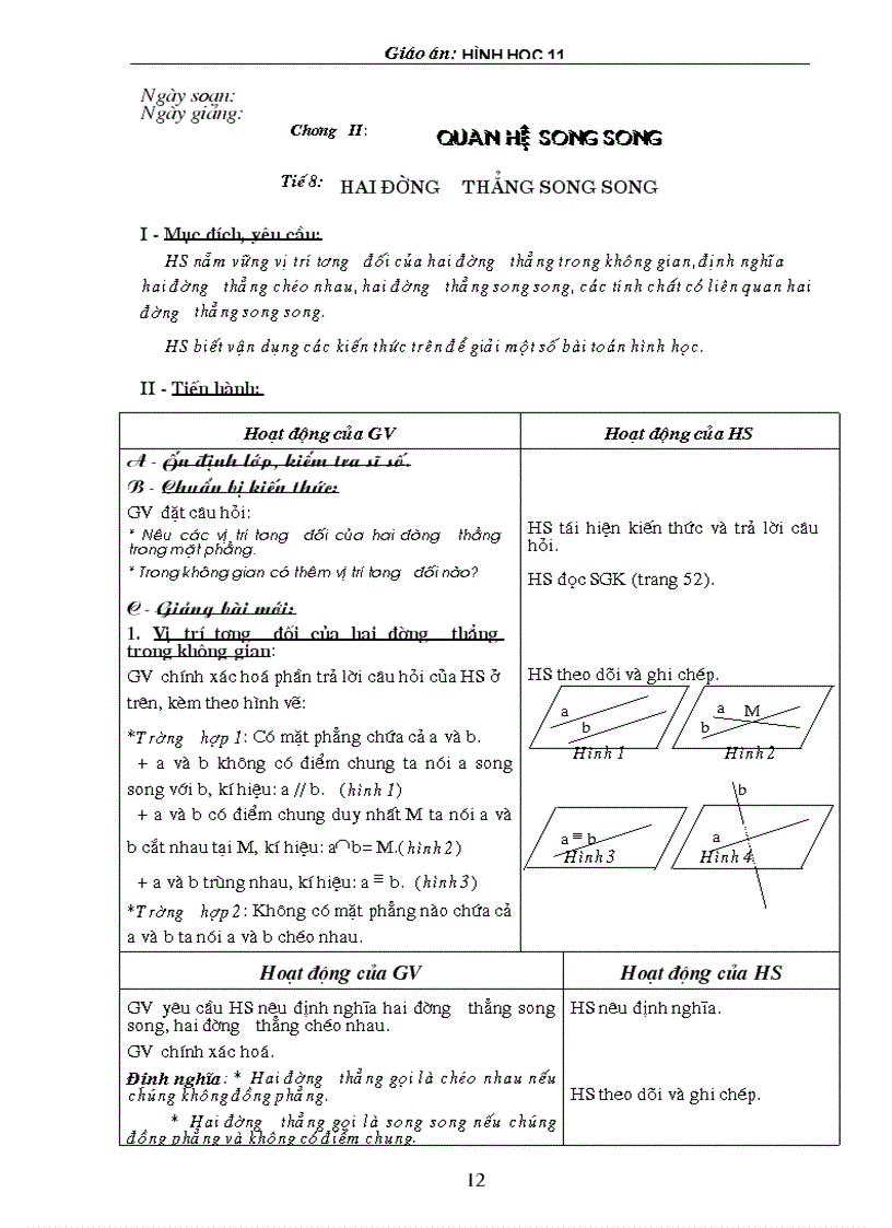 image for page Giáo án Hình học 11 1