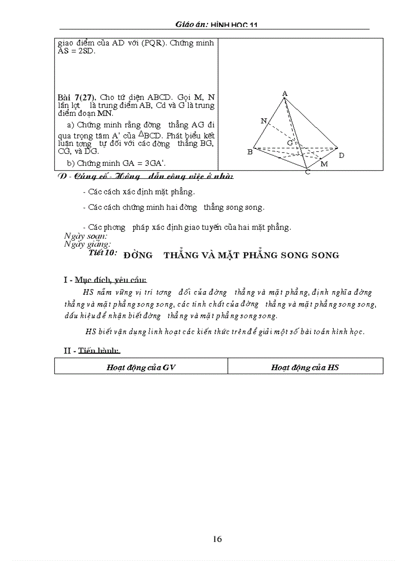 image for page Giáo án Hình học 11 1