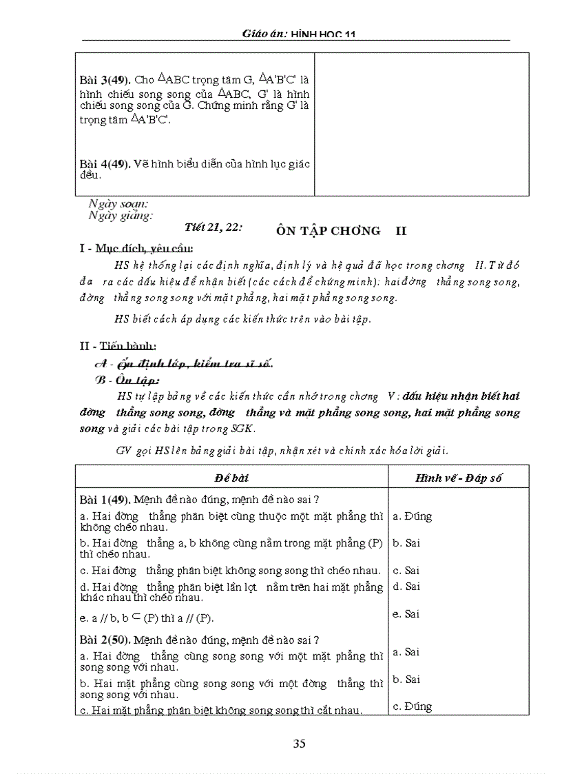 image for page Giáo án Hình học 11 1