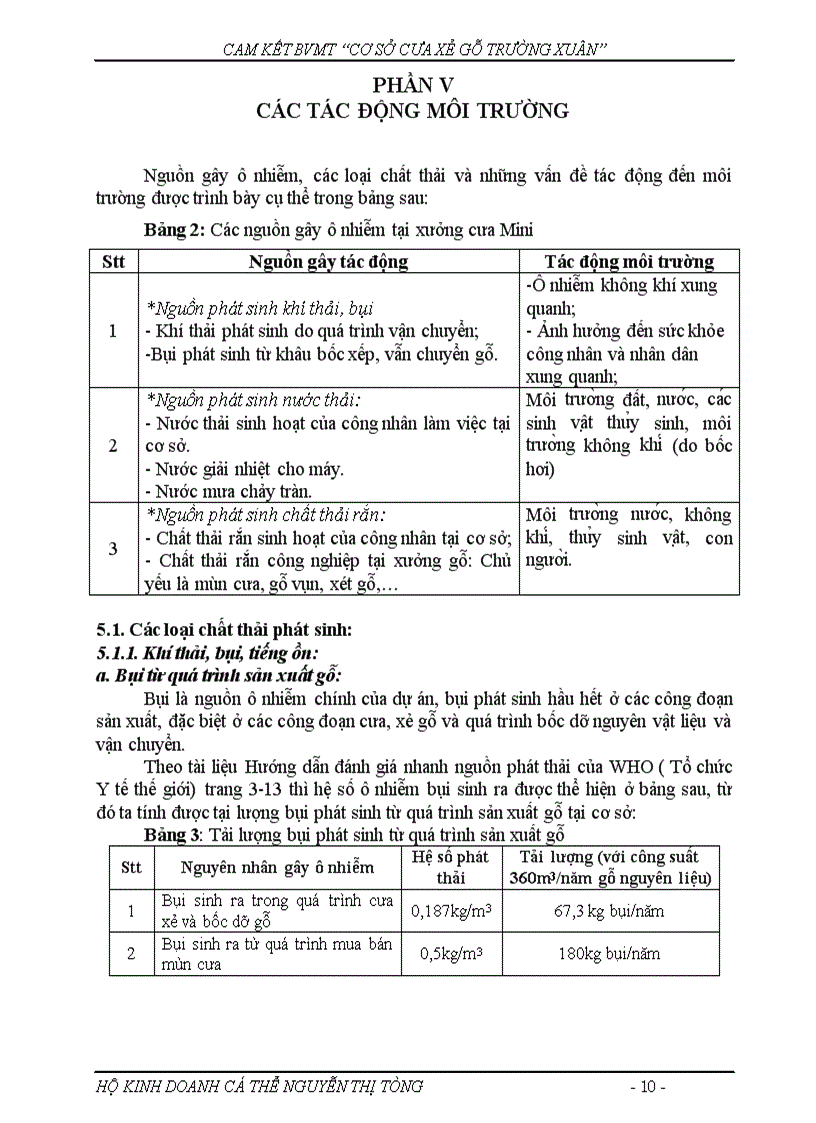 image for page Đánh giá tác động môi trường cho dự án cơ sở cưa sẻ gỗ Thường Xuân