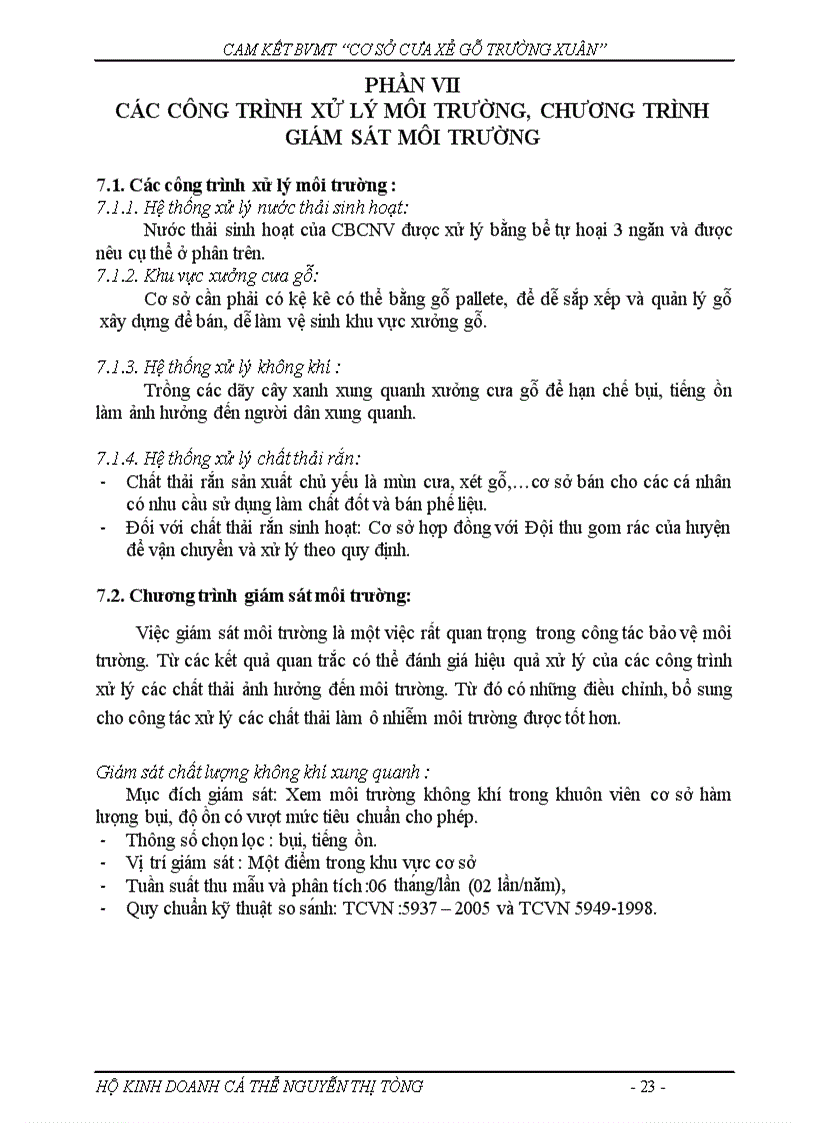 image for page Đánh giá tác động môi trường cho dự án cơ sở cưa sẻ gỗ Thường Xuân
