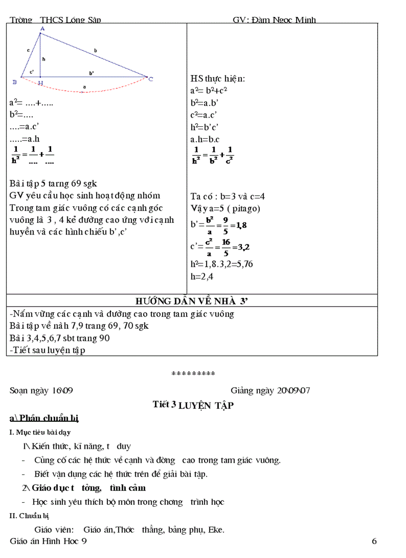 image for page Giáo án Hình học 9 học kì I