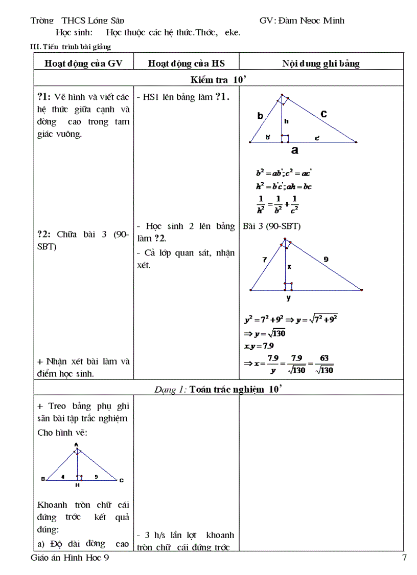 image for page Giáo án Hình học 9 học kì I