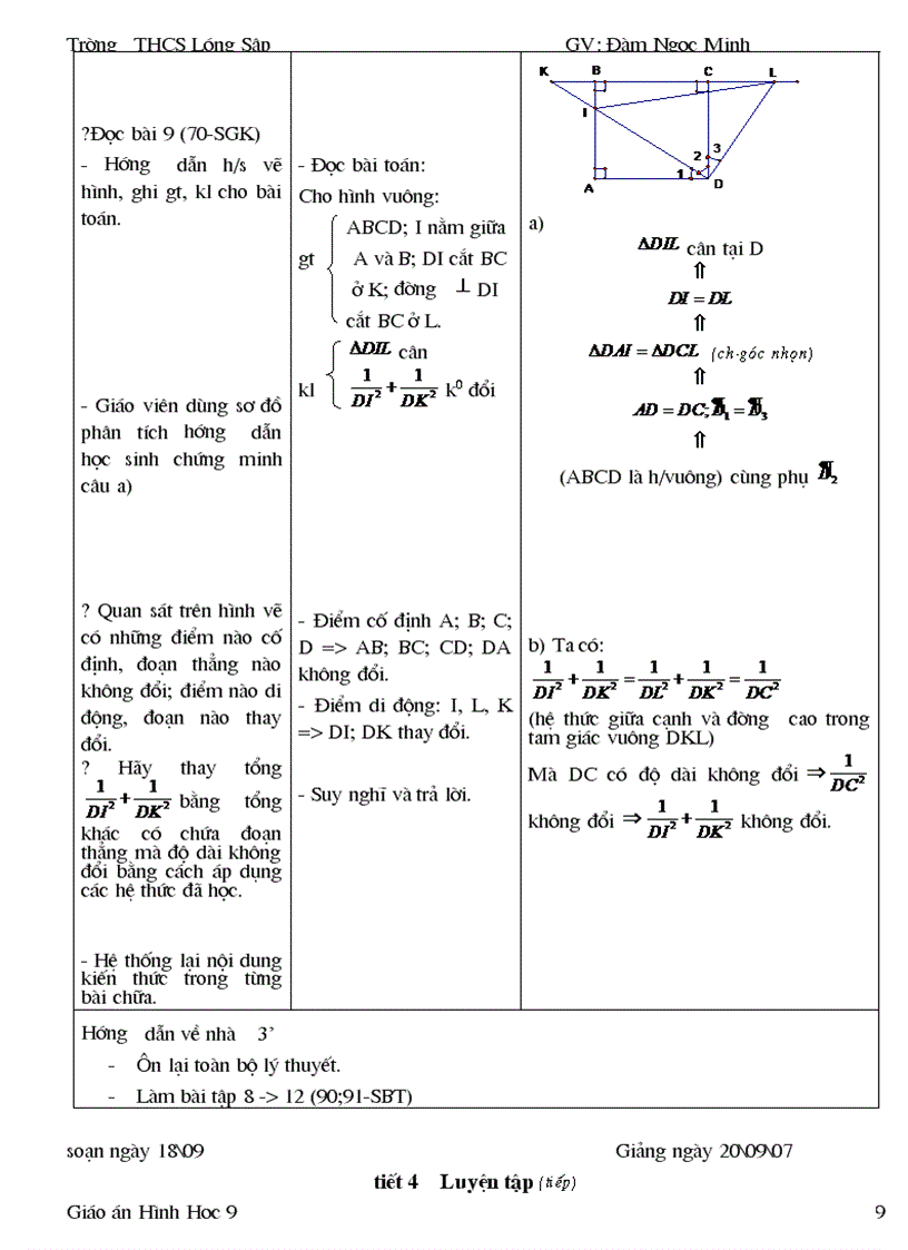 image for page Giáo án Hình học 9 học kì I